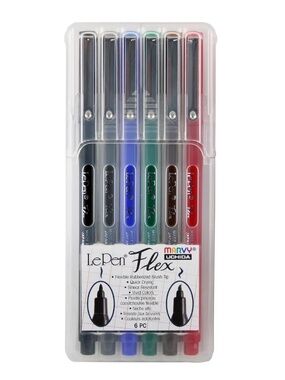 Marvy Uchida LePen Flex - Primary Colors - 6 Ct (4800-6A) NEW
